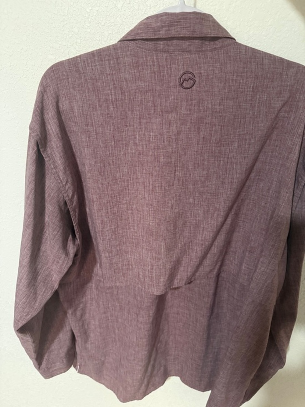 Magellan Outdoors Men's Long-Sleeve Button-Up Shirt in Maroon Heather